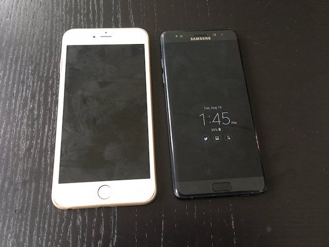 samsung galaxy note7 и iPhone 6s