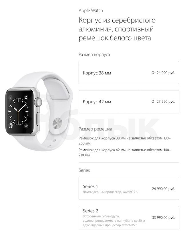 цены на Apple Watch Series 2