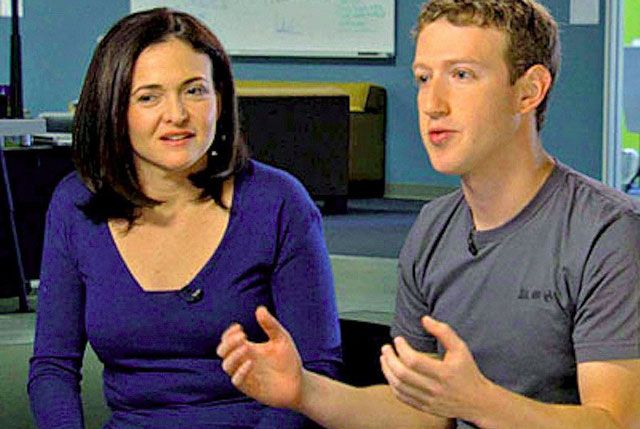 Mark Zuckerberg and Sherrill Sandberg