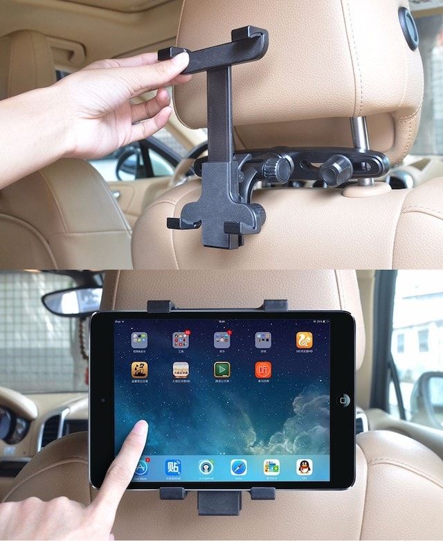 Car headrest holders for tablets