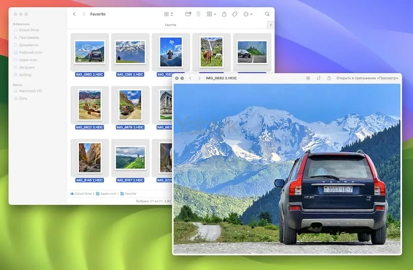 Quick View и Finder для просмотра фото на Mac