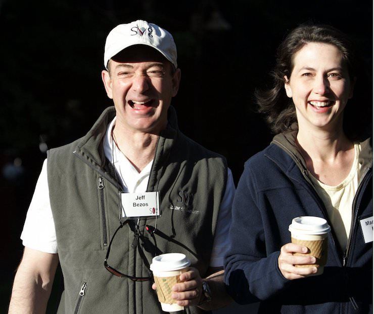 Jeff Bezos with his wife