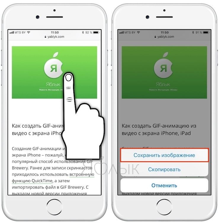 Как сохранить gif на телефон из браузера