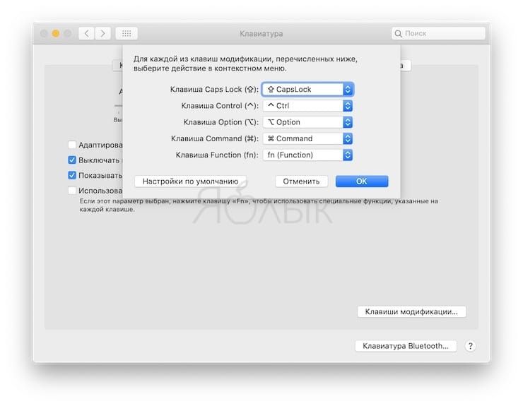 Как поменять местами кнопки Ctrl, Cmd, CapsLock и Option в macOS