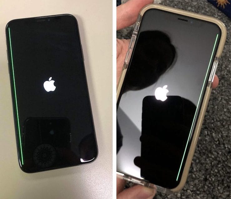 Зеленая полоса на экране iPhone 10 (X)