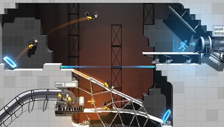Portal Bridge Constructor game for iPhone and iPad - a hybrid of Portal and Bridge Cunstructor
