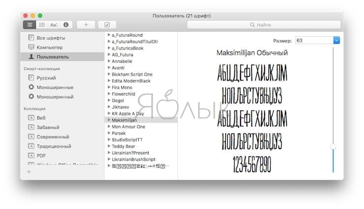 Какой шрифт используется в mac os 2021