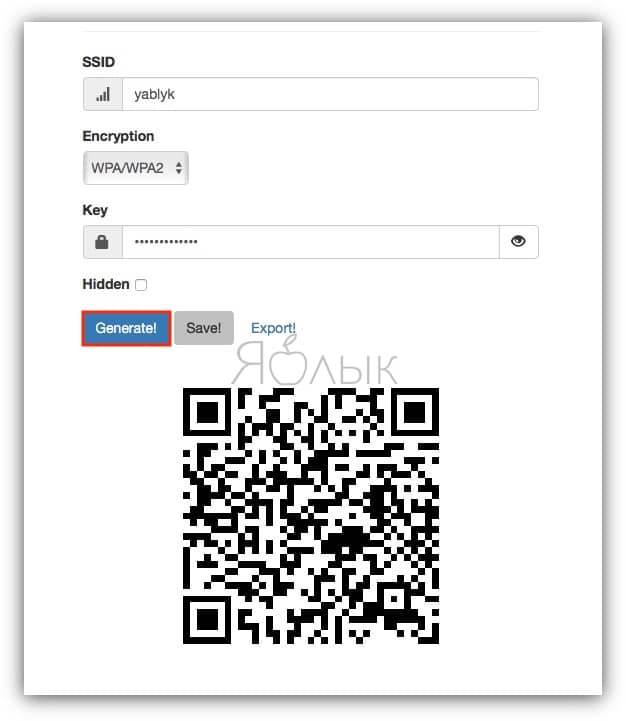 WiFi QR code