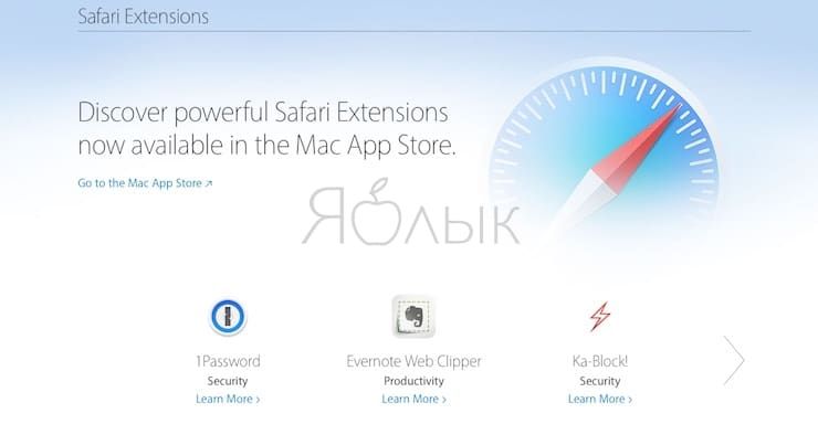 Расширения Safari (macOS)