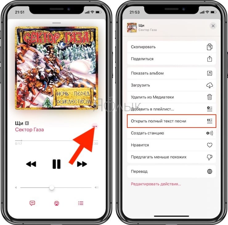 how view text song in apple music app ios