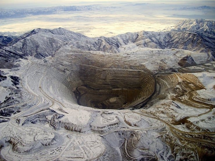 Bingham Canyon (about 1200 meters)