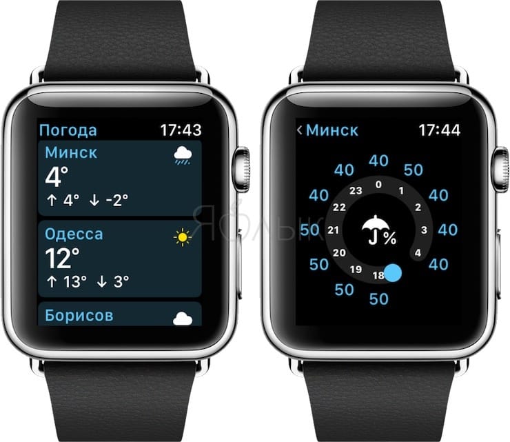Погода на Apple Watch