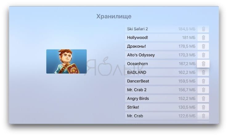 Как удалить приложения на Apple TV
