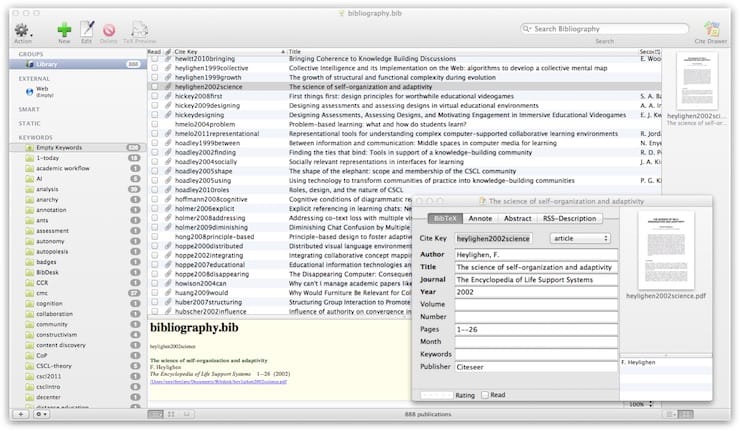 BibDesk – библиографический менеджер для Mac