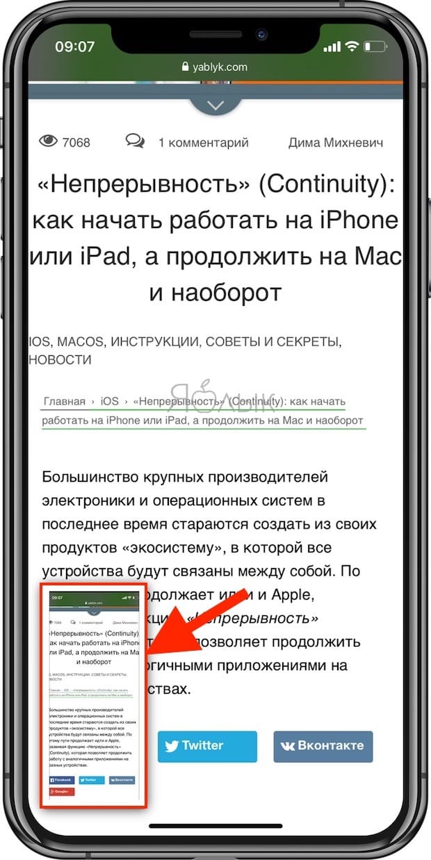 Как сделать полностраничный длинный скриншот на iPhone и iPad