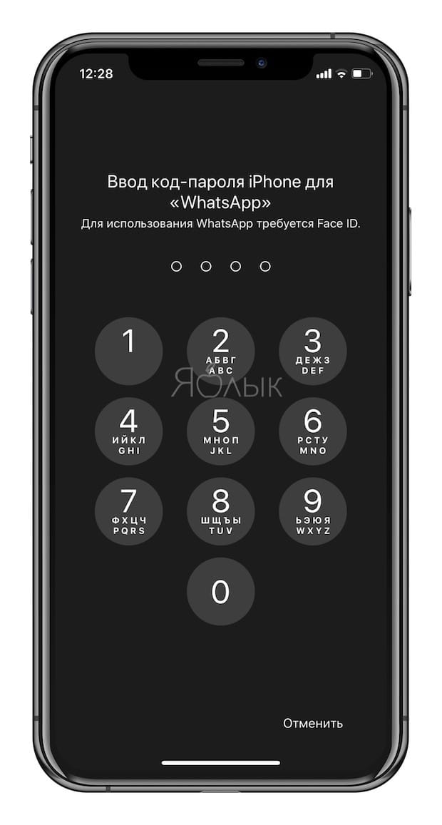 Как поставить пароль на WhatsApp в iPhone