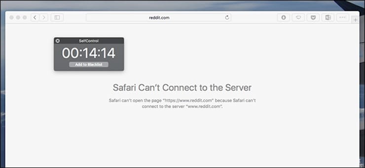 SelfControl – добавление сайтов в «черный список» на Mac