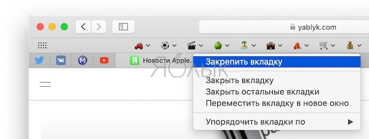 how to pin safari tabs on macos