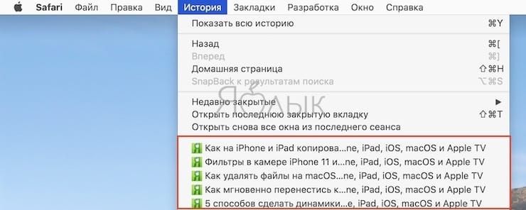 Открыть закрытую вкладку mac os