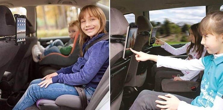 Car headrest holders for tablets (iPad, Galaxy Tab, etc.)