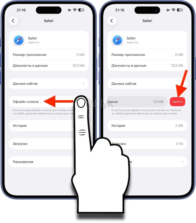 Как очистить кэш «Списка для чтения» в Safari на iPhone и iPad
