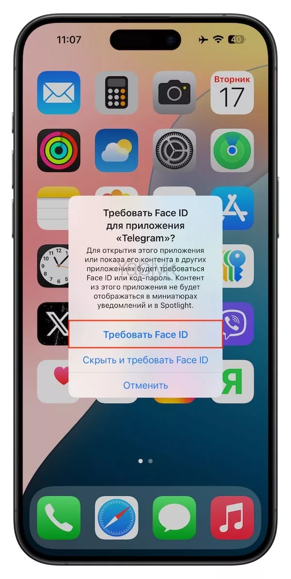 Как работает защита паролем (Face ID) приложений на iPhone и iPad