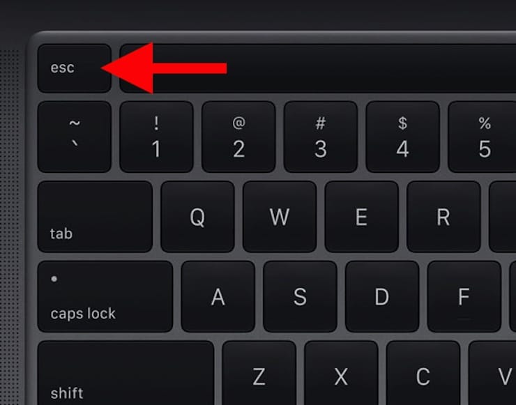 клавиша Esc в MacBook Pro 2020