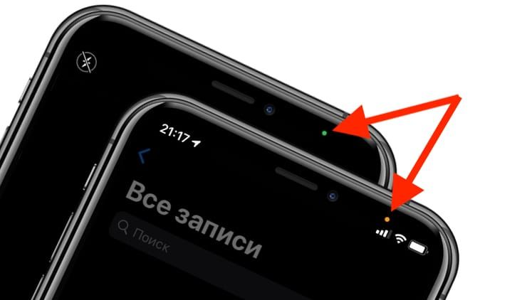 В iOS 14 вверху экрана загорается то зеленый, то оранжевый индикатор: для чего они нужны?