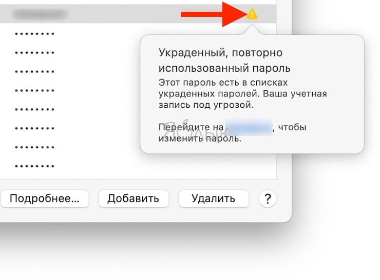 Проверка паролей в Safari на macOS