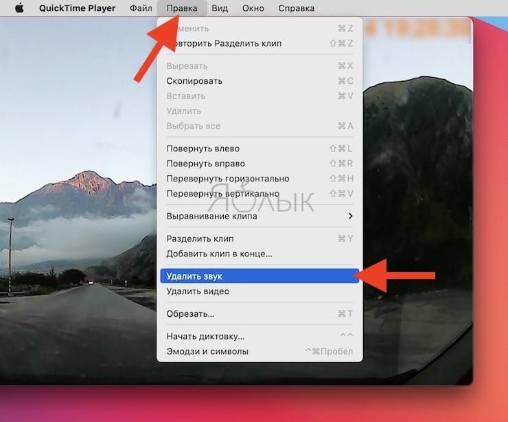 Как удалить всю аудиодорожку (звук) из видео на Mac