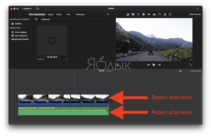 Как удалить (вырезать) определенную часть аудиодорожки (звука) из видео на Mac