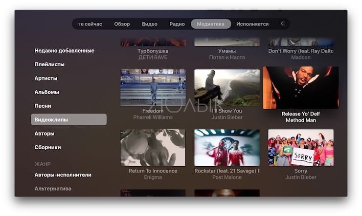 Как пользоваться приложением «Музыка» на приставке Apple TV