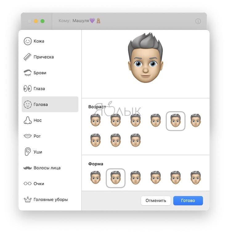 Как создавать и редактировать Мимоджи в iMessage на Mac