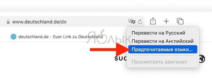 Как добавить новые языки в переводчик в Safari на macOS Big Sur
