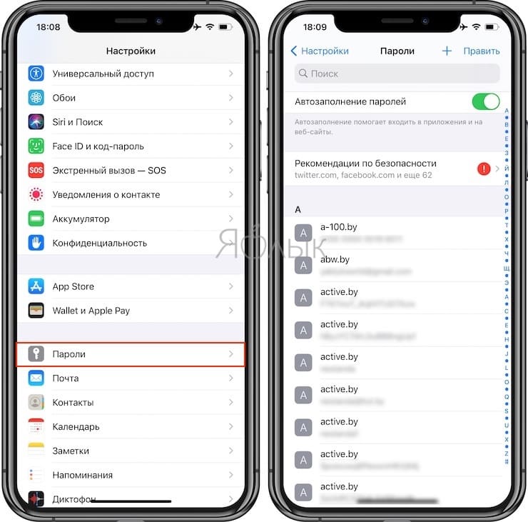 Built-in password manager for iPhone and iPad