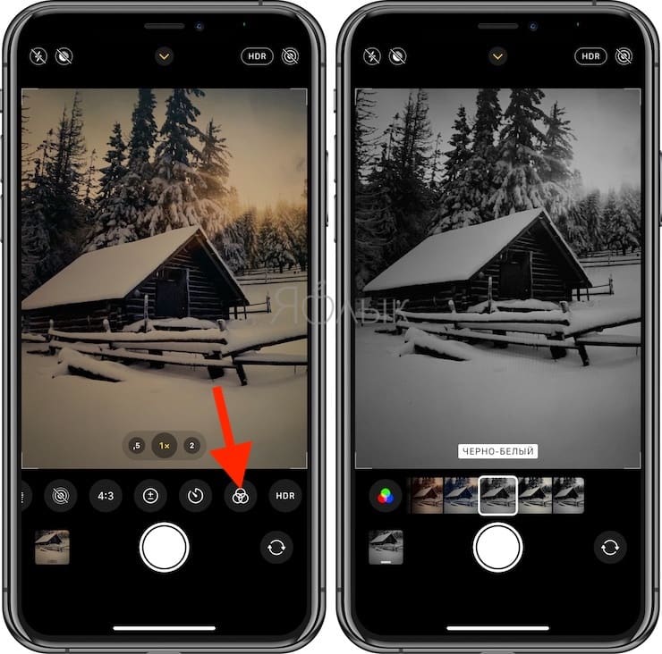 Standard filters in the iPhone camera: how to open and use