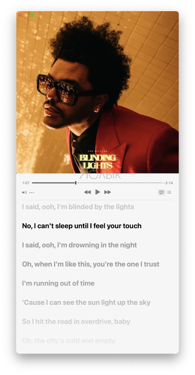 How to view the lyrics of a song in the landscape mode of the miniplayer