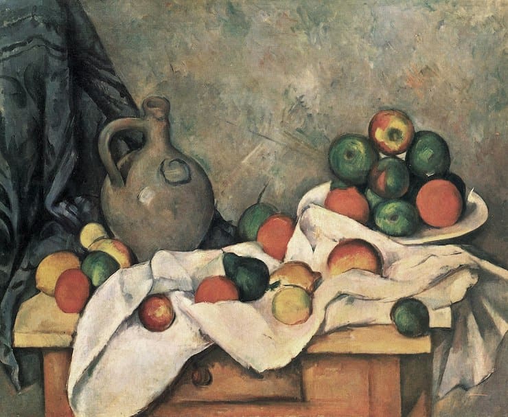 Still life with jug and drapery, Paul Cezanne