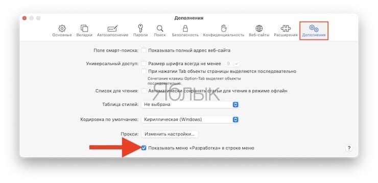 Меню Разработка (консоль разработчика) в Safari на Mac: как открыть и для  чего это нужно?