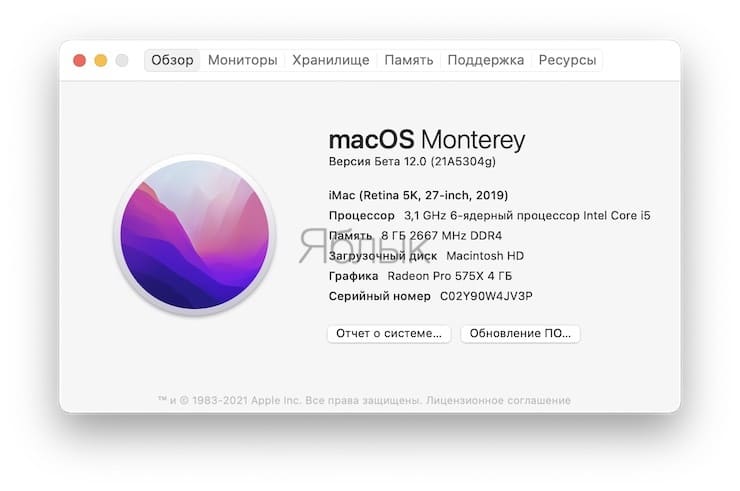 Как посмотреть характеристики Mac