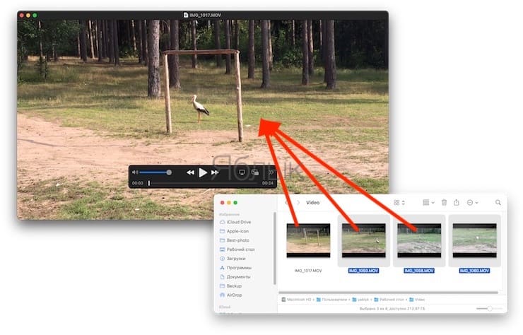 Как склеить несколько видео в одно при помощи QuickTime Player на macOS?