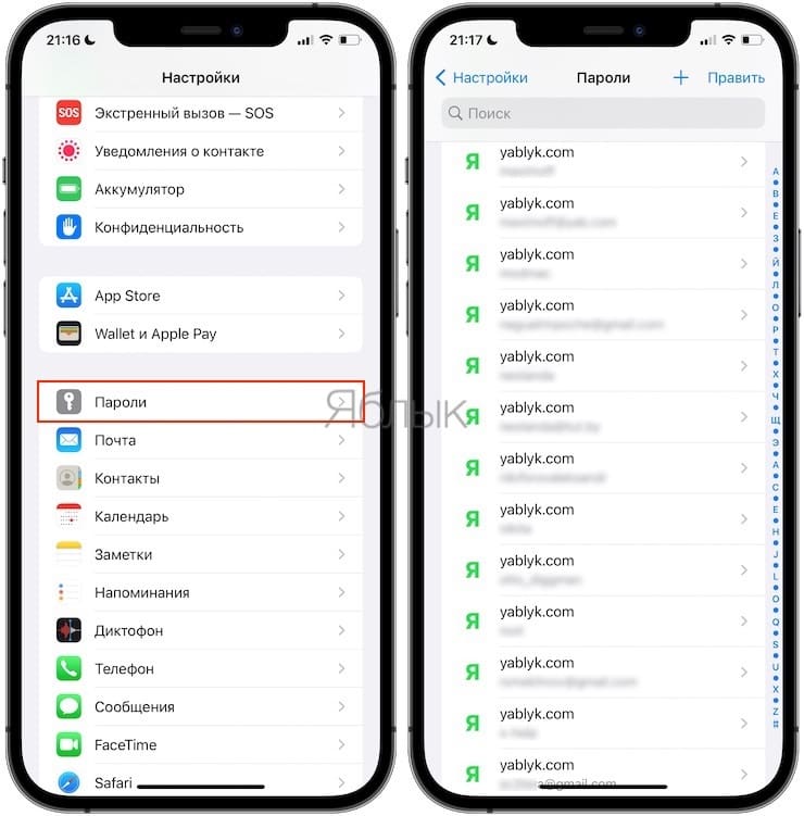 Как увидеть сохраненные пароли сайтов в Safari и программ на iPhone и iPad