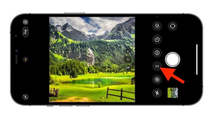 Как выбирать соотношение сторон камеры на iPhone