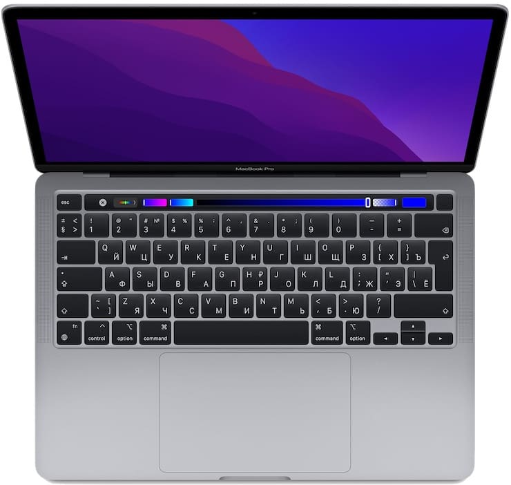 Клавиатура с сенсорной панелью TouchBar в MacBook Pro 13 (2020)