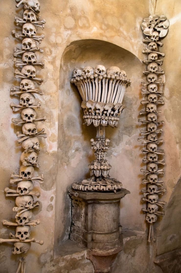 Ossuary in Sedlec - a church with an interior of 40,000 human skeletons