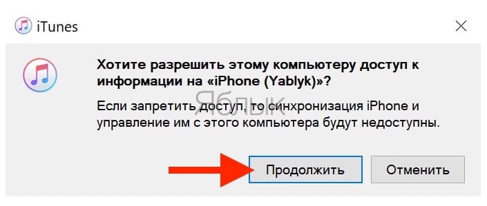 Доверять этому компьютеру?