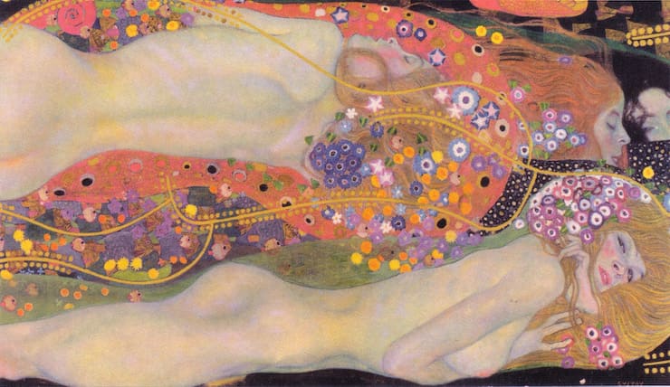 Картина - Водяные змеи II - Густав Климт