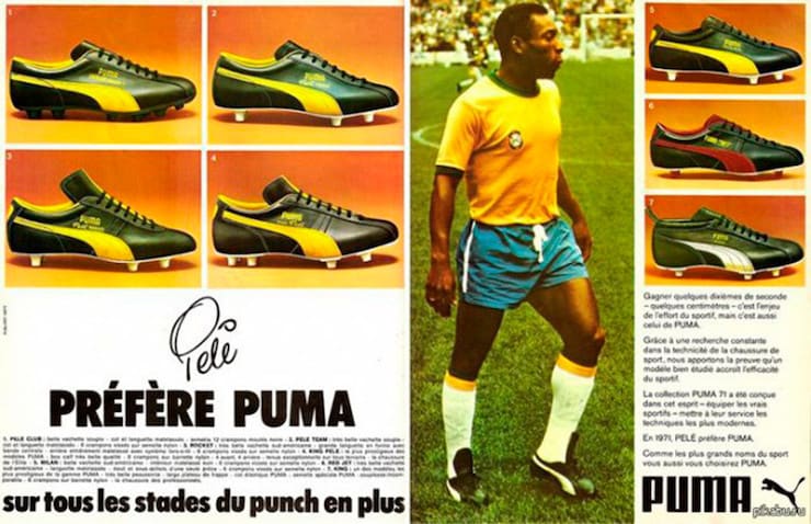 Pele wearing Puma boots
