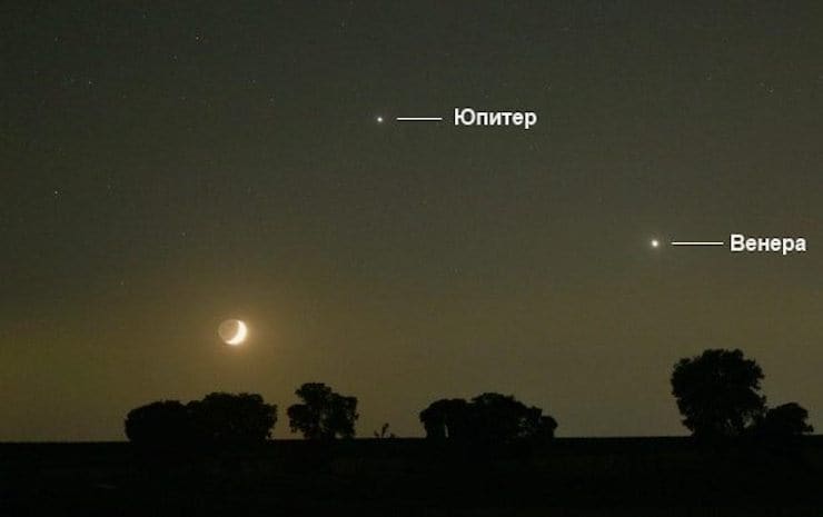Venus and Jupiter from Earth