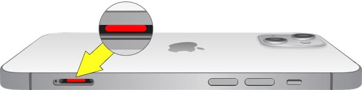 Расположение датчика влаги на iPhone 13 и iPhone 13 mini